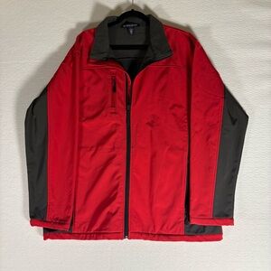 Devon & Jones Red and Gray soft-shell jacket with zipper pockets #J0019